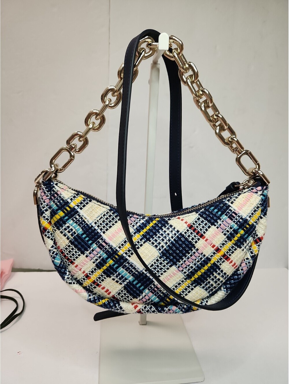 Kate Spade New York Smile Tweed Fabric Small Crossbody Parchment Multi NWOT - Picture 8 of 9